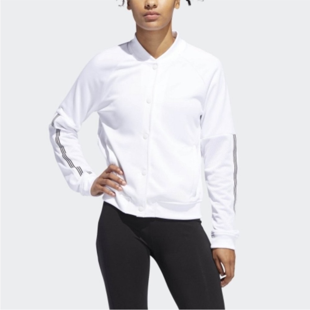 🦋NEE adidas White Bomber Jacket